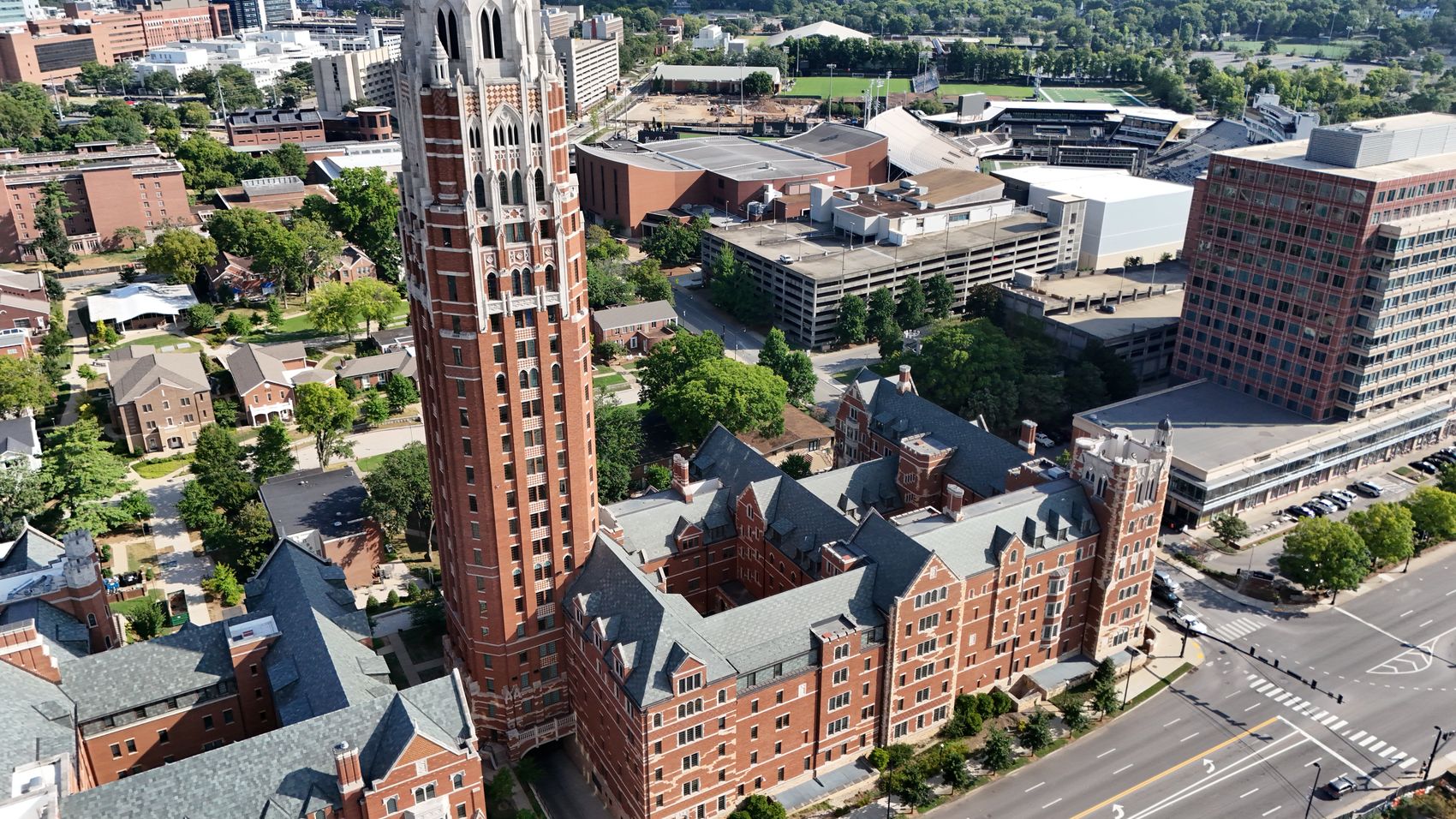 Aerial of the Vanderbilt University campus in Nashville